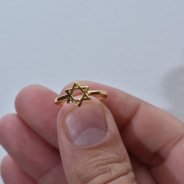 Gold Jewish Star Ring,Minimalist Star of David Ring,18K Gold Filled Ring,Jewish Ring,Simple Jewish Star Ring, Spiritual Gift,Jewish Gift