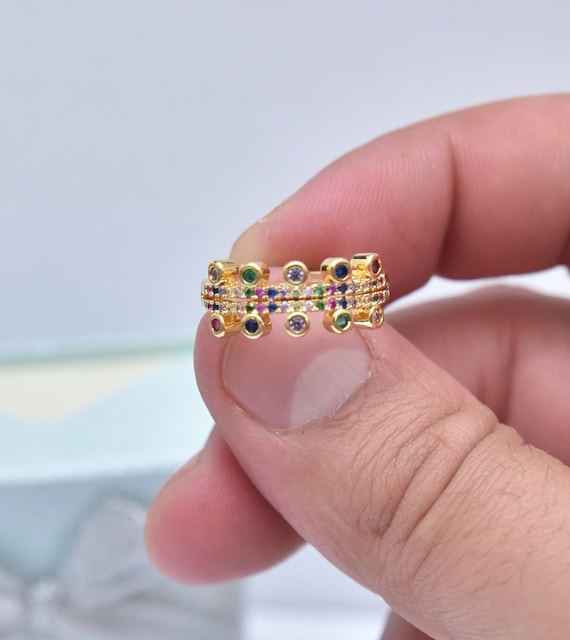 Ring roleksschakel Surinaams goud met diamond dust - De Goud Winkel