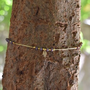 Delicate Stone Hamsa Choker: 24K Gold Plated, Handmade