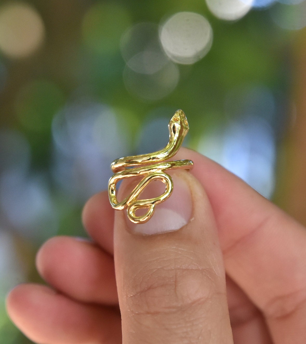 Snake ring gold snake ring 21K gold filled ring popular Etsy