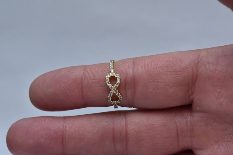 simple diamond ring infinite jewelry diamond gold ring Infinity ring gift for her gold filled ring meaningful love ring