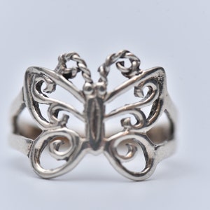 Solid 925 Sterling Silver Butterfly Ring, Filigree, Statement Ring, Butterfly Ring for Gift, Gift for Her, Gift for Woman, Gift for Girl