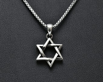 Men's Jewish Star Necklace,Popular Star of David Pendant,Spiritual necklace,925 Sterling Silver Necklace,Men's Judaica Jewelry,Gift for Dad