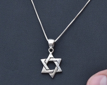 Jewish Star Necklace, Star of David, 925 Silver Necklace, Judaica Jewelry, Spiritual Necklace, Gift for Man & Woman, Bar Mitzvah Gift