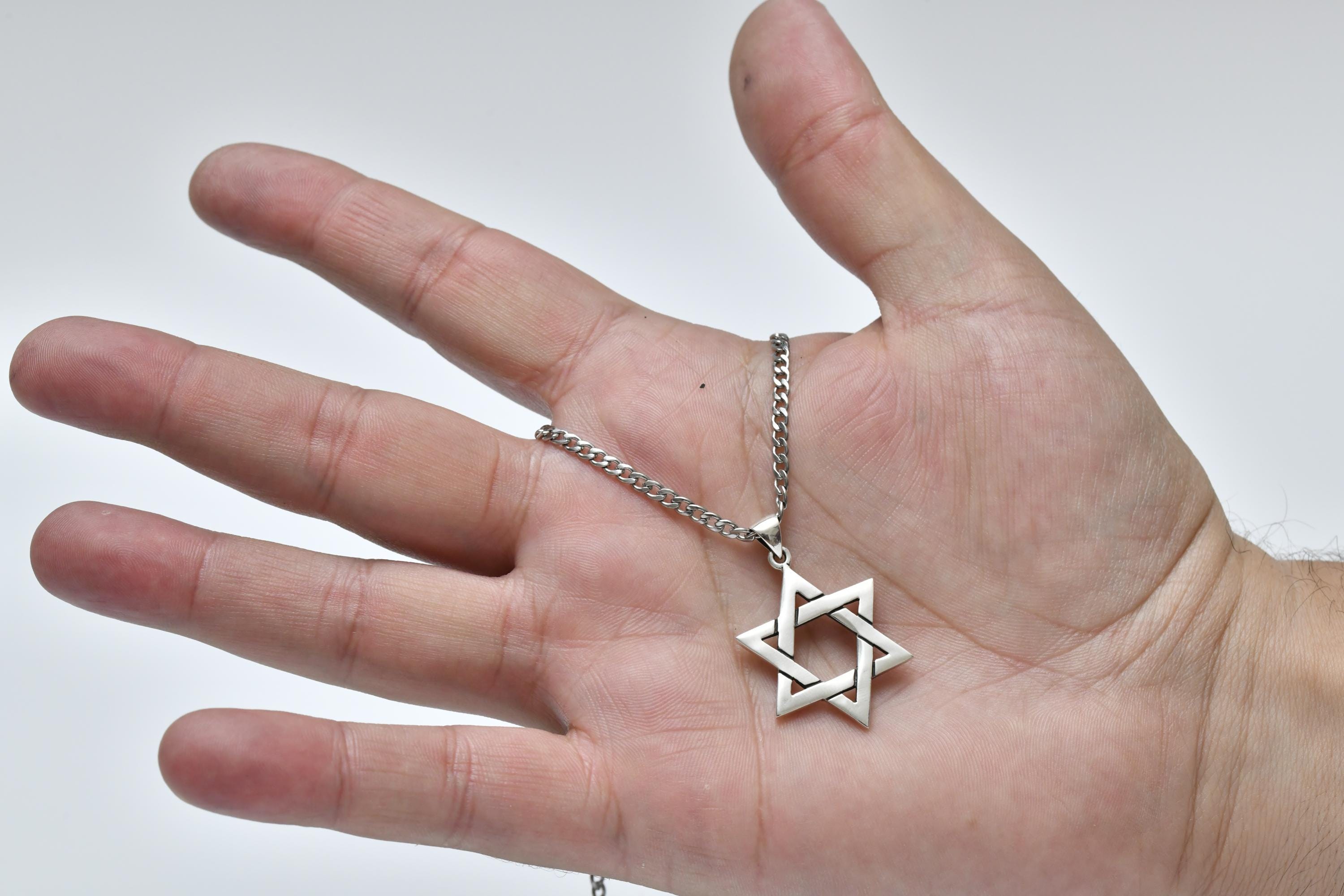 Collana con stella ebraica in oro, ciondolo David per uomo, gioielli ebraici popolari, fatti a mano, regalo spirituale - Italia