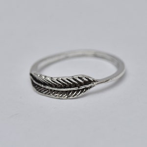 Feather Ring-Silver Feather Ring-Popular Bird Jewelry-Simple Silver Ring-Vintage Feather Ring-Women Jewelry-Men Jewelry-Gift for MAN&WOMEN image 1