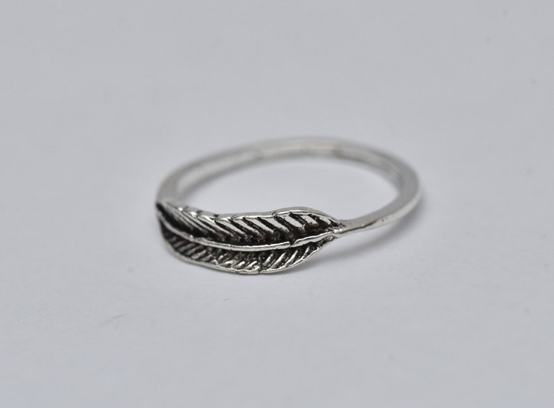 Feather Ring-Silver Feather Ring-Popular Bird Jewelry-Simple Silver Ring-Vintage Feather Ring-Women Jewelry-Men Jewelry-Gift for MAN&WOMEN image 1