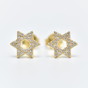 Jüdische Stern Ohrringe Gold, Jüdische Stern Ohrringe, Geschenk für Sie, Jüdische Stern Ohrringe