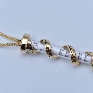 Mezuzah Necklace-Biblical Parchment Necklace-Shema Israel Necklace-Prayer Jewel-Judaica Jewelry-Biblical Jewel-Handmade Jewel-Spiritual Gift