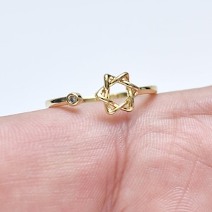 Gold Jewish Star Ring-Gold Star of David-Tiny Star of David Ring-Minimalist Gold Ring-Jewish Ring-Spiritual Gold Ring-Gift for Woman