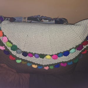 Multi color rainbow rose flower bouquet crochet blanket