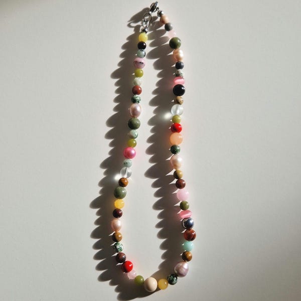 Jacqueline Necklace | Matisse Inspired Beaded Gemstone Collar