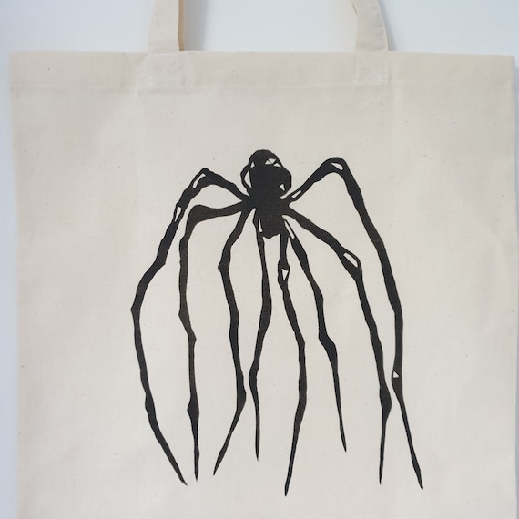 ルイーズ・ブルジョワ風スパイダートートバッグ：ハンドプリント