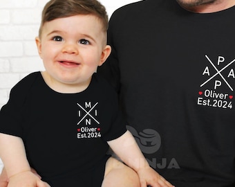 Father and son matching shirts personalized  fathers day gift daddy and son shirts daddy and daughter shirts father and baby shirt papa mini