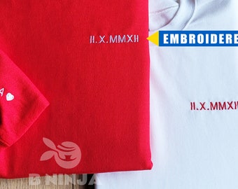Couples sweatshirts,couples gift,couples sweater,embroidered sweatshirt,embroidered couple sweatshirt,roman numeral sweatshirt,custom hoodie