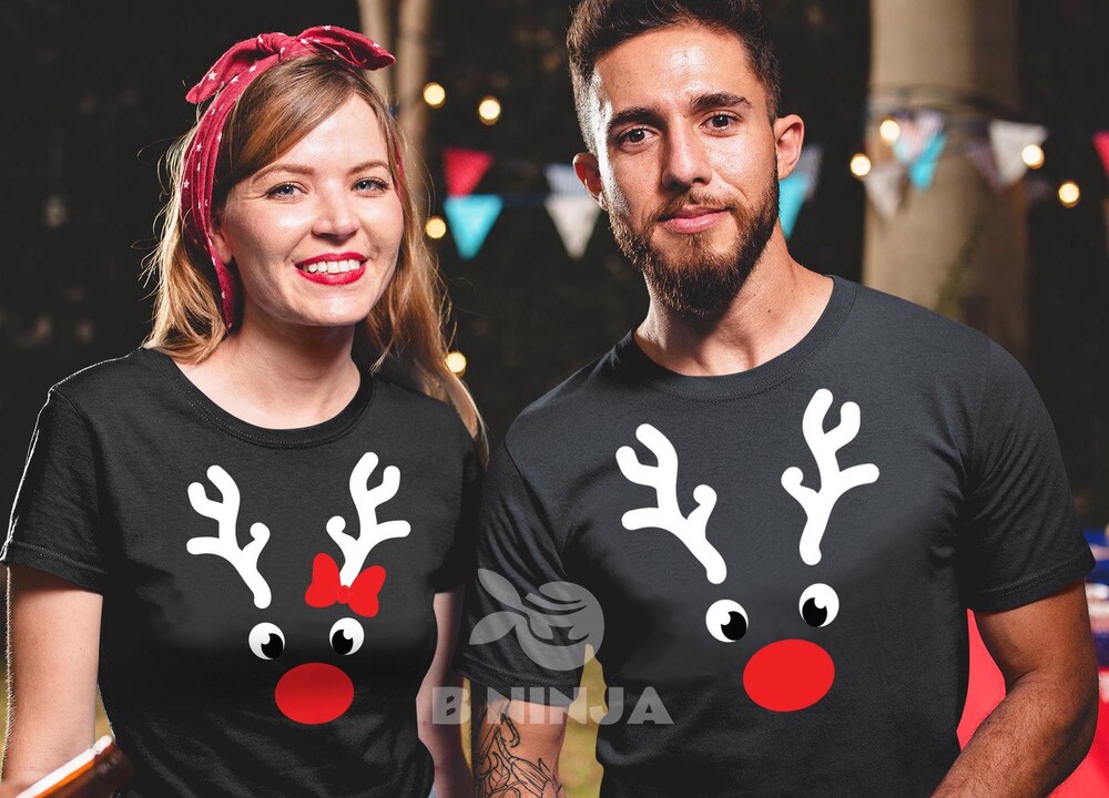 Peckshirt Custom Christmas Couple Shirt,Christmas Couples Shirts,Christmas Family Shirt,Christmas Family Pajamas,Christmas Raindeer,Christmas Couple Outfit