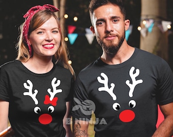 Christmas couple shirt,christmas couples shirts,christmas family shirt,christmas family pajamas,christmas raindeer,christmas couple outfit