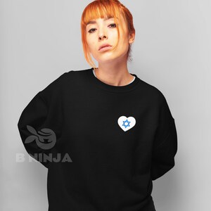Israel sweatshirt,israel sweater,israel pullover,jumper,stand with israel,support israel,israel gift,love israel shirt,heart,israel flag