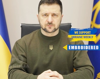 Felpa Zelensky, felpa Ucraina ricamata, maglione Zelensky, maglione Ucraina, maglione Zelensky, maglione Ucraina, tridente, pullover Zelensky