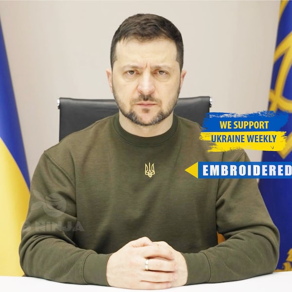 Sweat Zelensky, sweat-shirt Ukraine brodé, pull zelensky, pull ukraine, pull zelensky, pull ukraine, trident, pull zelensky