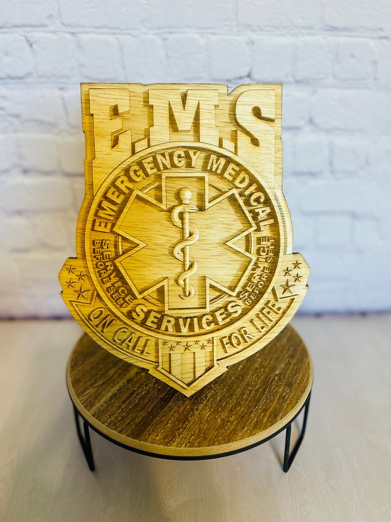 EMS Wood Engraved Sign EMT Sign Medical First Responders Etsy