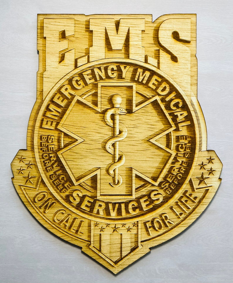 EMS Wood Engraved Sign EMT Sign Medical First Responders Etsy