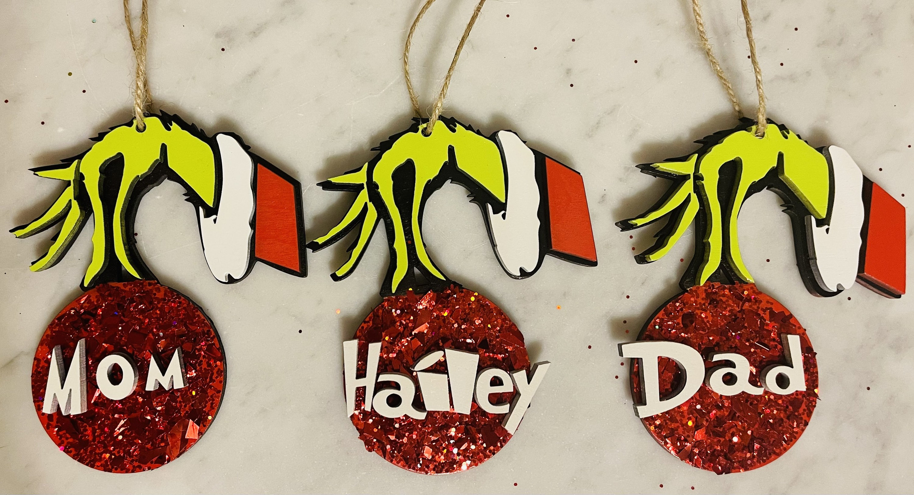 Grinch Hands Ornament Grinch Ornament Personalized Grinch - Etsy