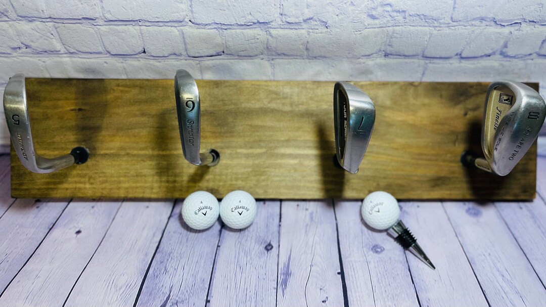 Golf Iron Hat Rack Golf Club Hat Rack Man Cave Golfer Gift Golf Hat