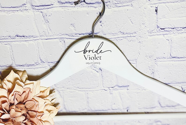 Groom & Bride Hanger Personalized Engraved Groom and Bride Etsy