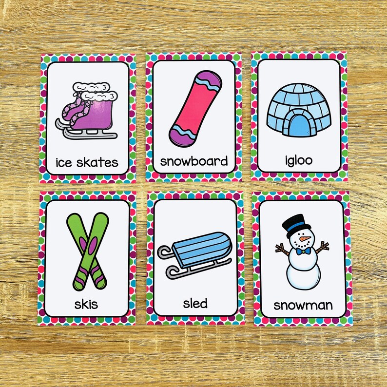 ESL Beginner Flashcards for Kids Four Seasons Flashcards Etsy Canada