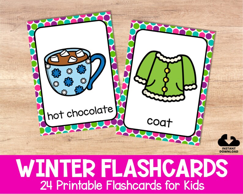 ESL Beginner Flashcards for Kids Four Seasons Flashcards Etsy Canada