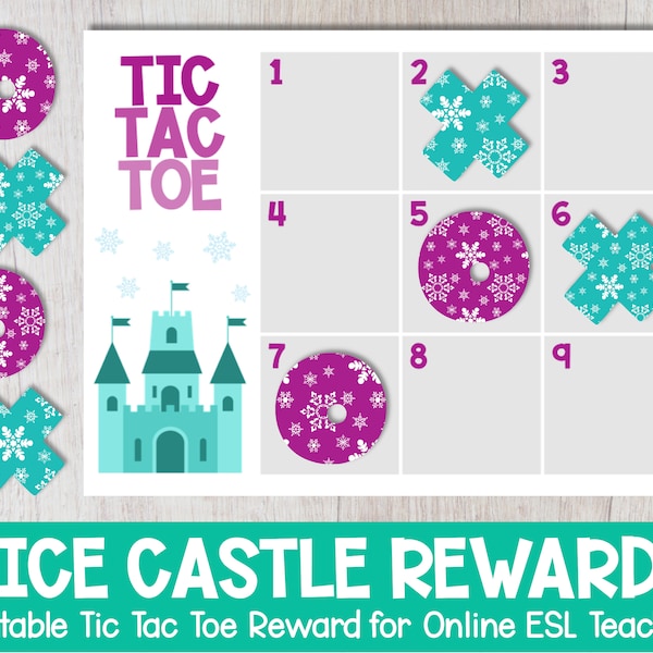 Ice Castle Tic Tac Toe | VIPKID Reward Systems | Printable Rewards for Online ESL Lessons | VIPKID Printable Props | SayABC | Palfish