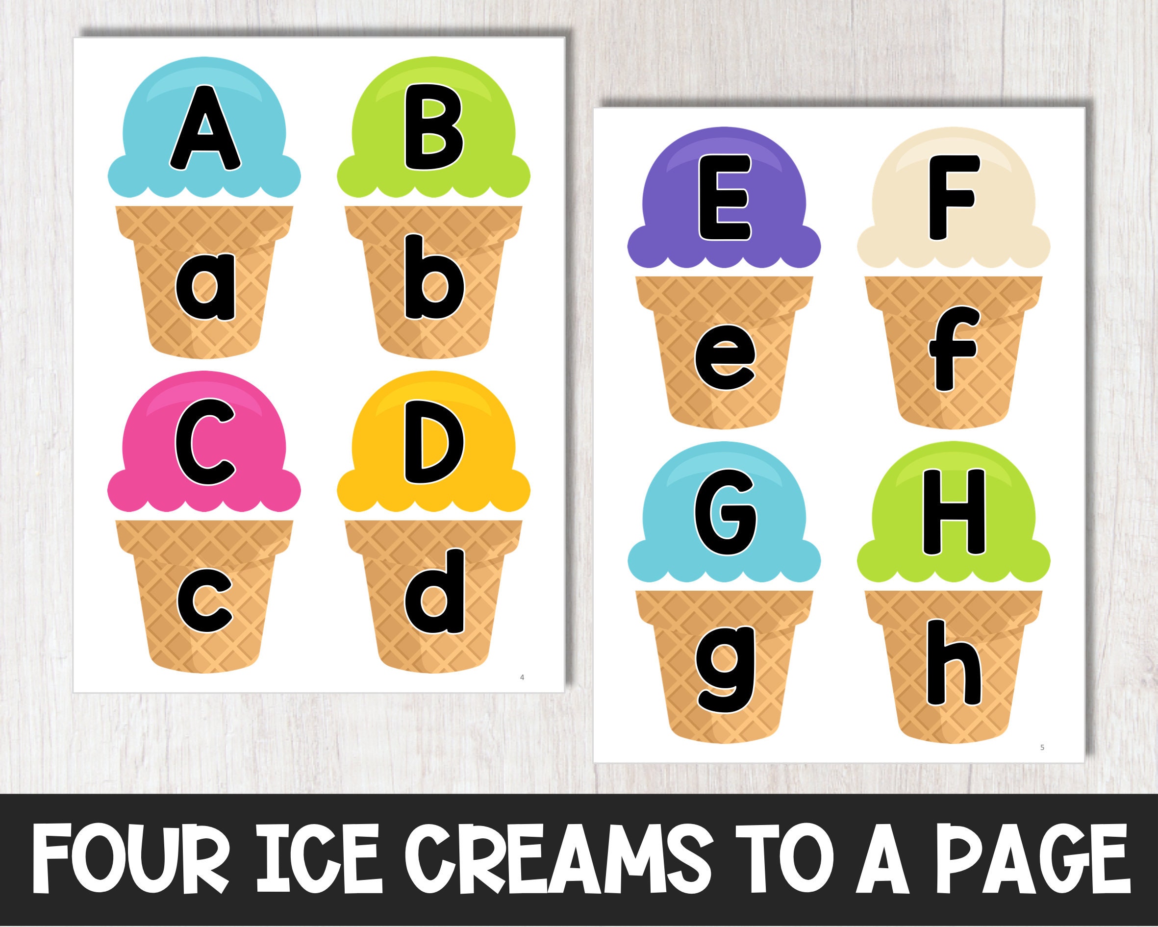 VIPKID Background Display VIPKID Props Alphabet Ice Creams Bright ...