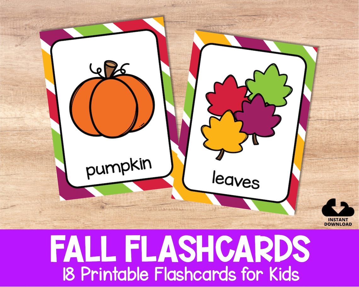 ESL Beginner Flashcards for Kids Four Seasons Flashcards Etsy Canada