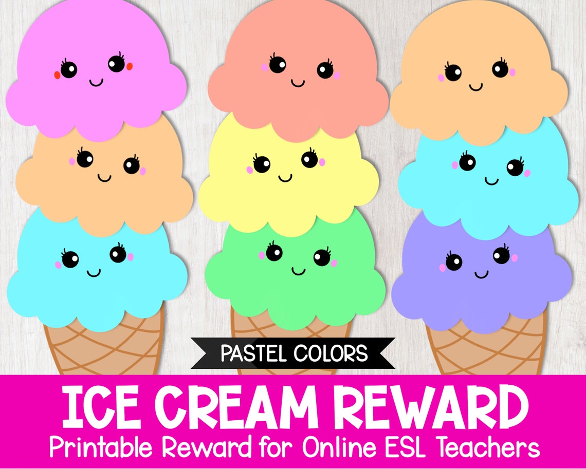 Printable Ice Cream Reward System for Online Teaching - Colorful Ice ...