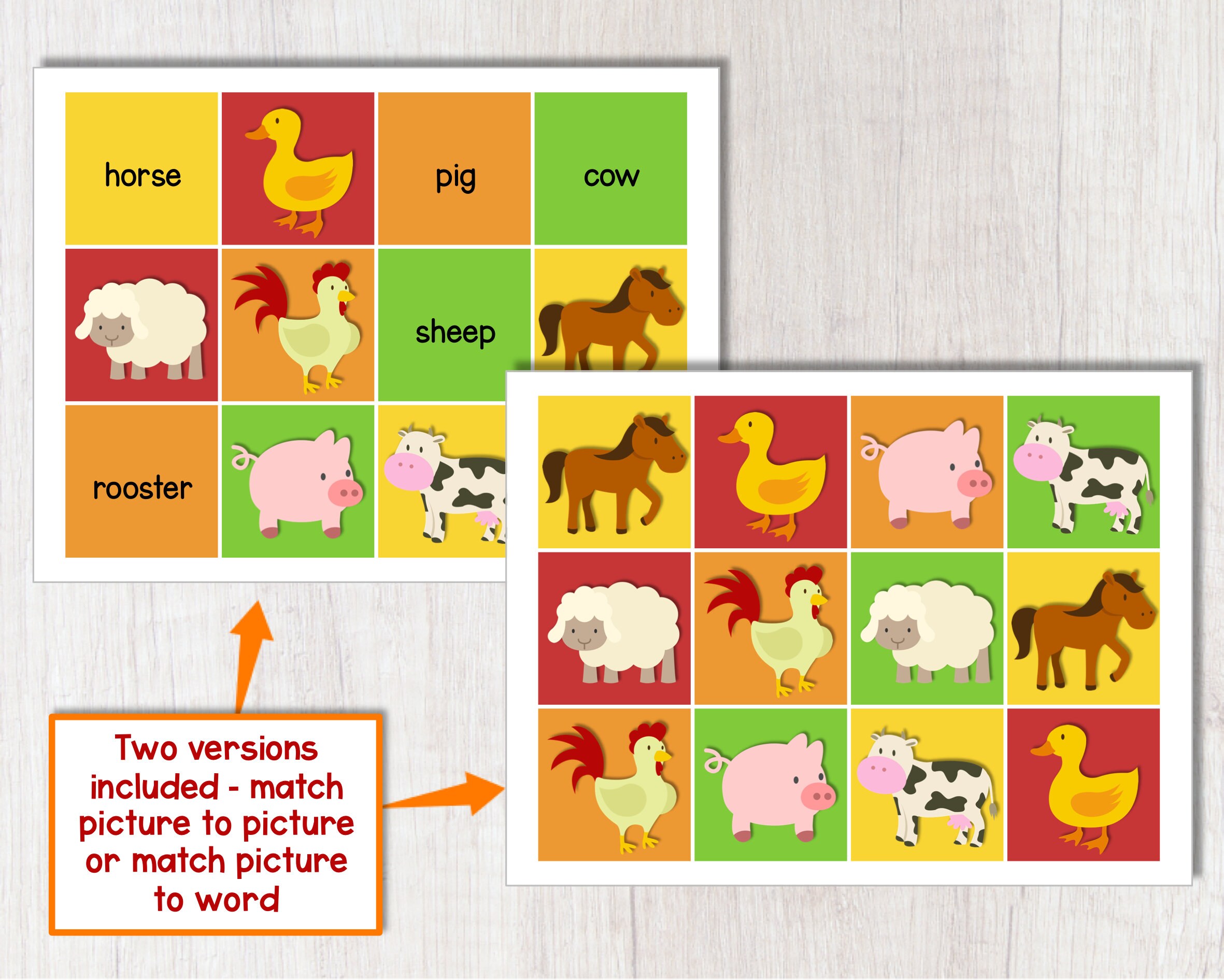On the Farm Memory Game VIPKID Reward System Printable Etsy UK