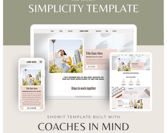 Showit Template for Coaches, Life Coach Website, Virtual Assistant Website, Feminine Template, Simple Website, Instant Download