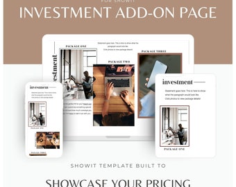 Showit Pricing Template, Investment Guide Template, Showit Add On Page, Instant Download