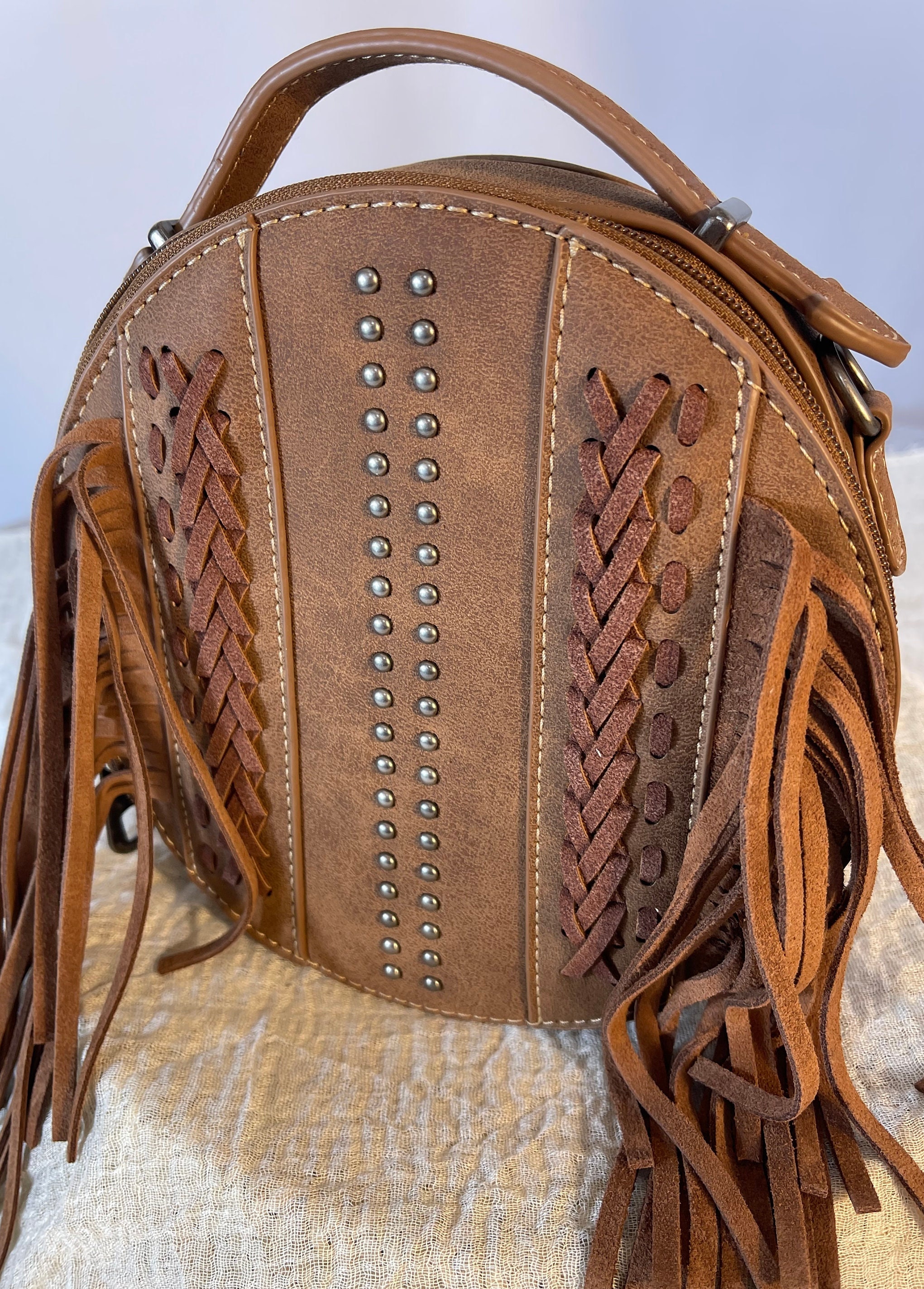 Southwest Fringe Circle Bag/crossbody-brown Trendy Boutique 