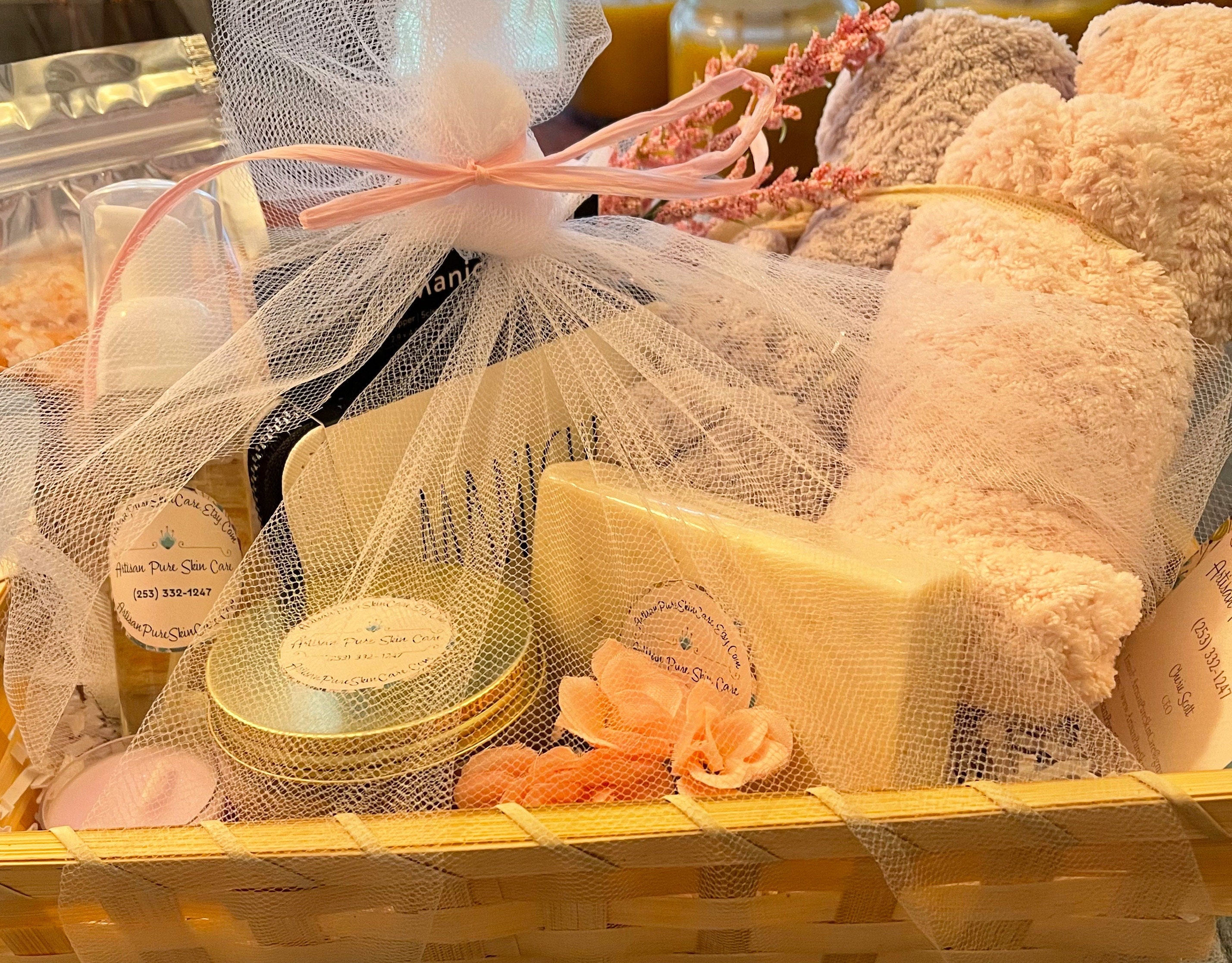 Spa Skincare Gift Basket-bath & Body Shop Gift for Her-manicure  Set-handcrafted Soap-shea Body Butter-facial Scrub-hair Towels-bath Salts 