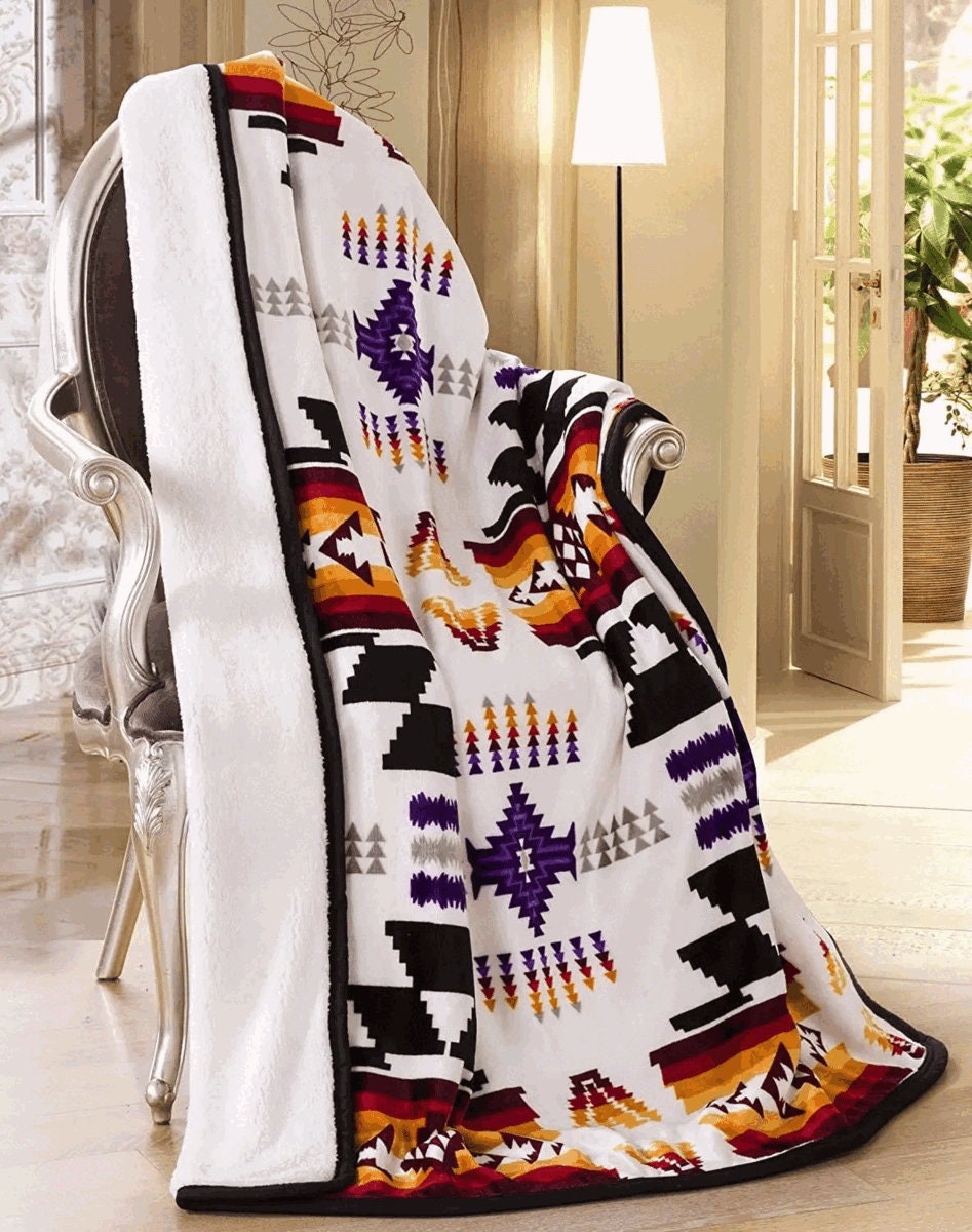 Southwest Aztec Sherpa Borrego Fleece 