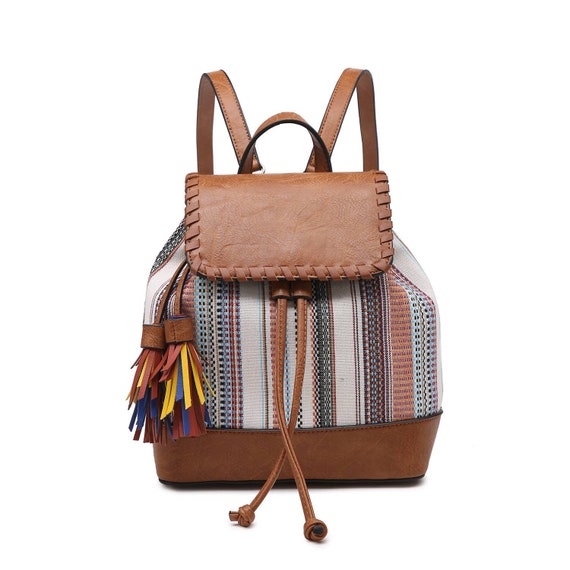 Gypsy Boho Backpack Bookbag Carryall Tote Purse Shabby Chic Upcycled