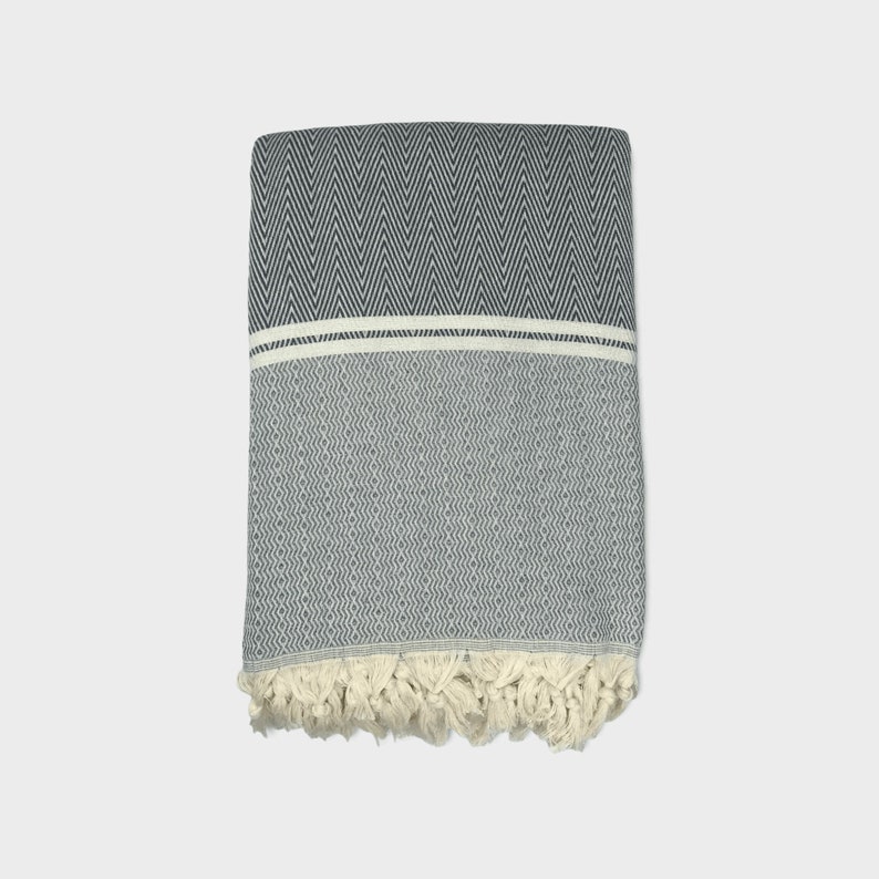 Hand Loomed 100 Cotton Throw Blanketxl Greydecorator Throw Etsy