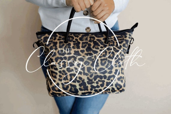 Neoprene Handbag Tote-leopard Print Shoulder Bag-women's -  Israel