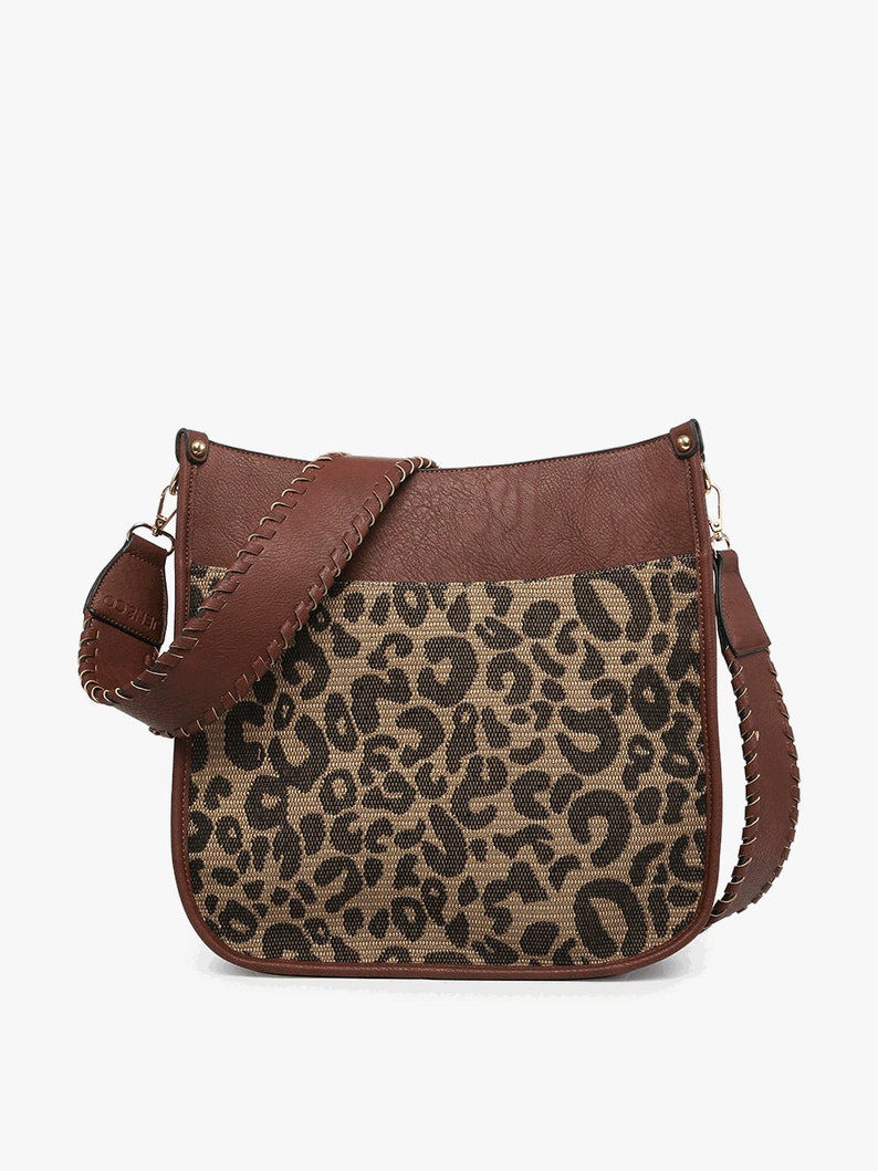 Cheetah Crossbody Bag W/whipstitch Guitar Strapanimal Print Etsy