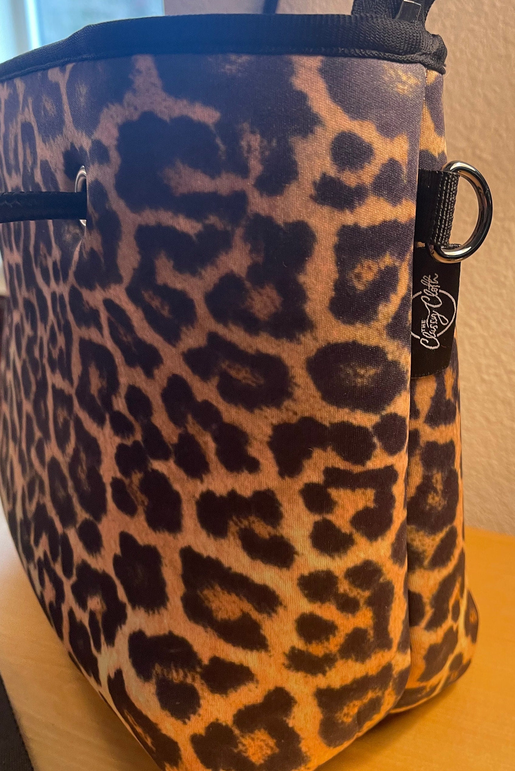 Neoprene Handbag Tote-leopard Print Shoulder Bag-women's -  Israel