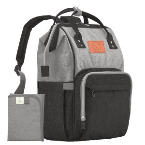 Best-Selling Diaper Backpack-Changing Diaper Bag Nap Bag Graphite Unisex Grey Multifunction Waterproof Large Ultimate Versatile Diaper Bag
