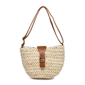 Seagrass Crossbody-Jen & Co Seagrass Straw Woven Shoulder Bag