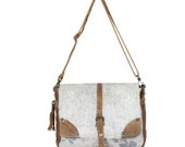 Leather Messenger Bag w Shoulder Strap-Leather Shoulder Bag w Flap-Buffalo Leather Crossbody Work Career Leather Bag- Luxury Handbag