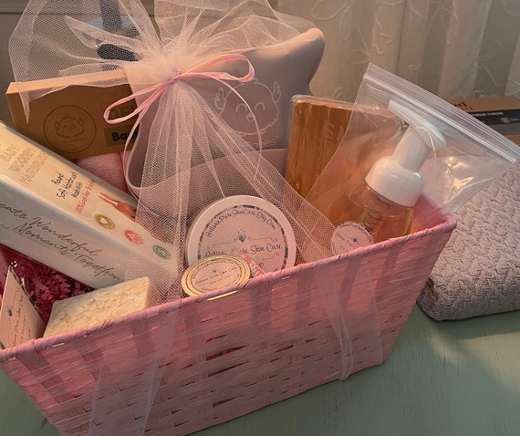 Regalo de baby shower para bebé niña regalo de ducha mamá y bebé esencial  regalo para su paños rosados bib cepillo para el cabello jajabono regalo de  baño -  México